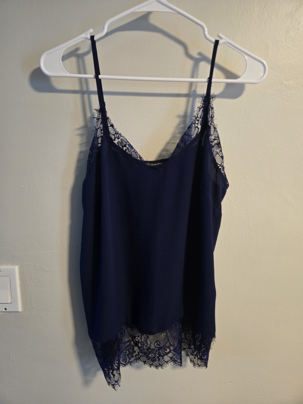 Shinestar Navy Lace-Trim Camisole